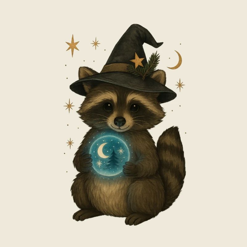 Raton laveur de Noël mystique