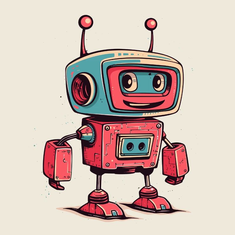 Retro Robot Cartoon