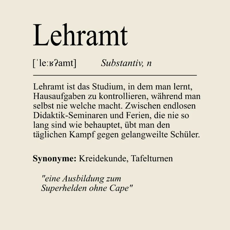 Unispruch "Lehramt" Student Geschenk, Studenten