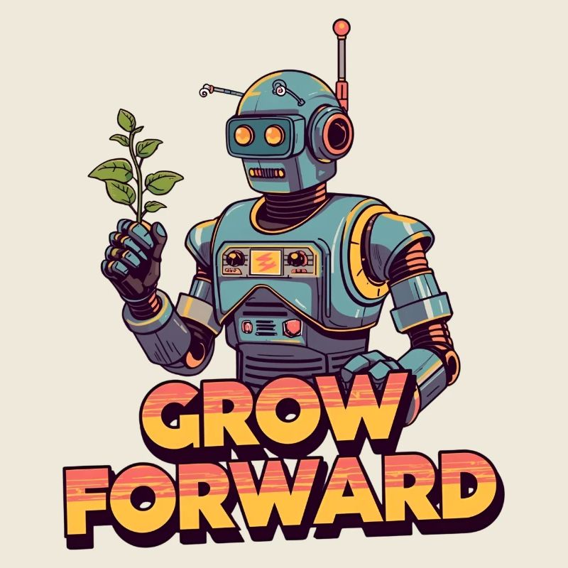 Grow Forward – Retro Sci-Fi Robot