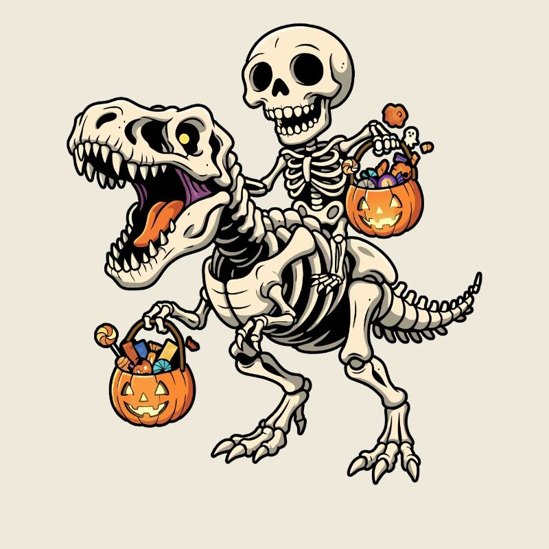 Squelette équitation squelette T-Rex Halloween dinosaure