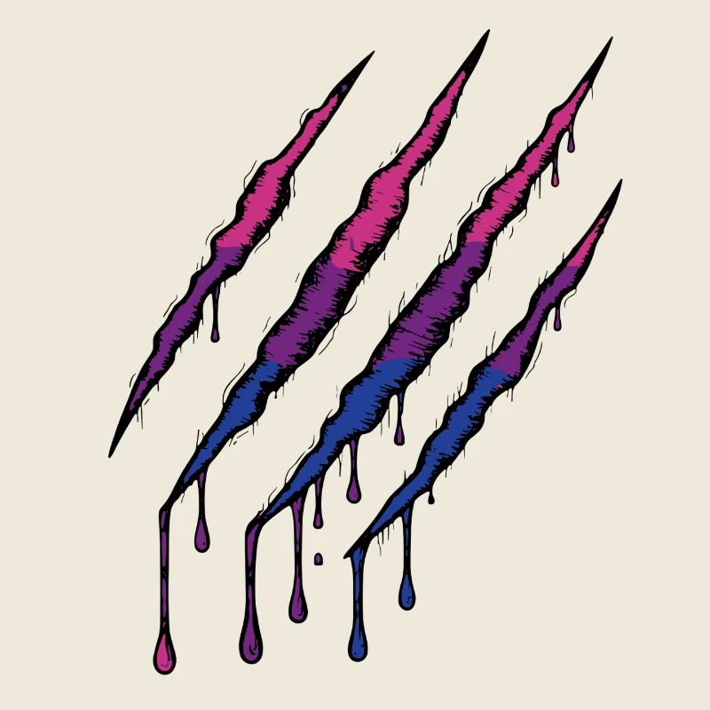 Bi Pride Claw - Bisexual Flag Scratch Mark