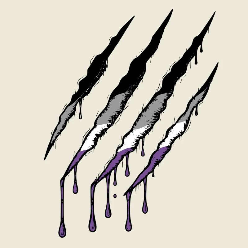 Ace Pride Claw - Asexual Flag Scratch Mark