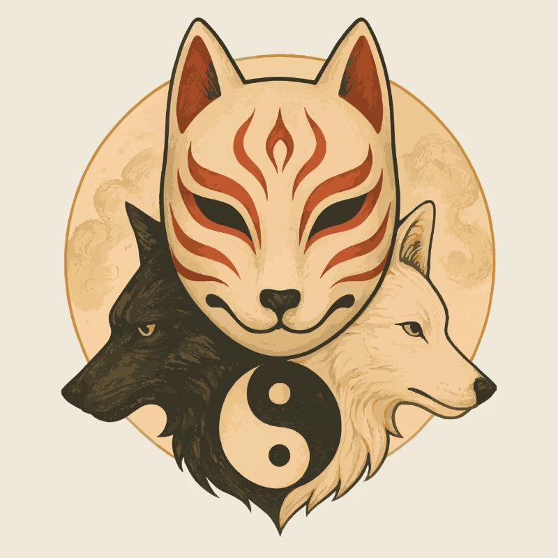 Fox Mask & Yin Yang Wolves