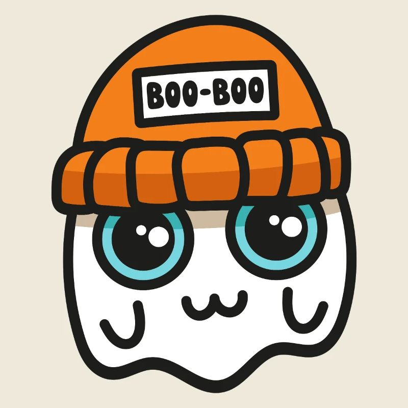 Fantôme mignon dans un bonnet orange