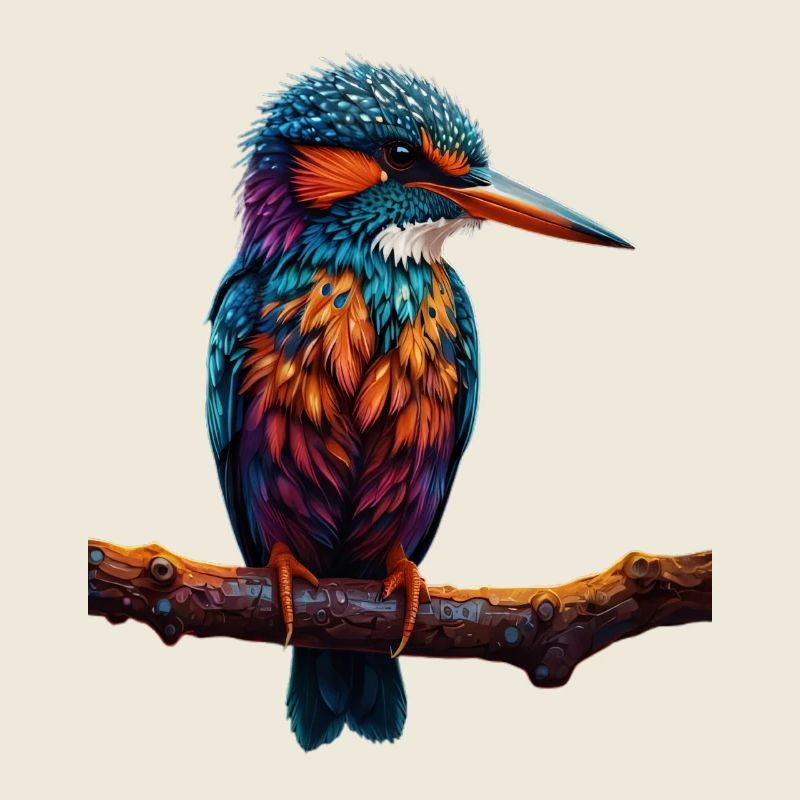 Bunter Eisvogel auf Ast