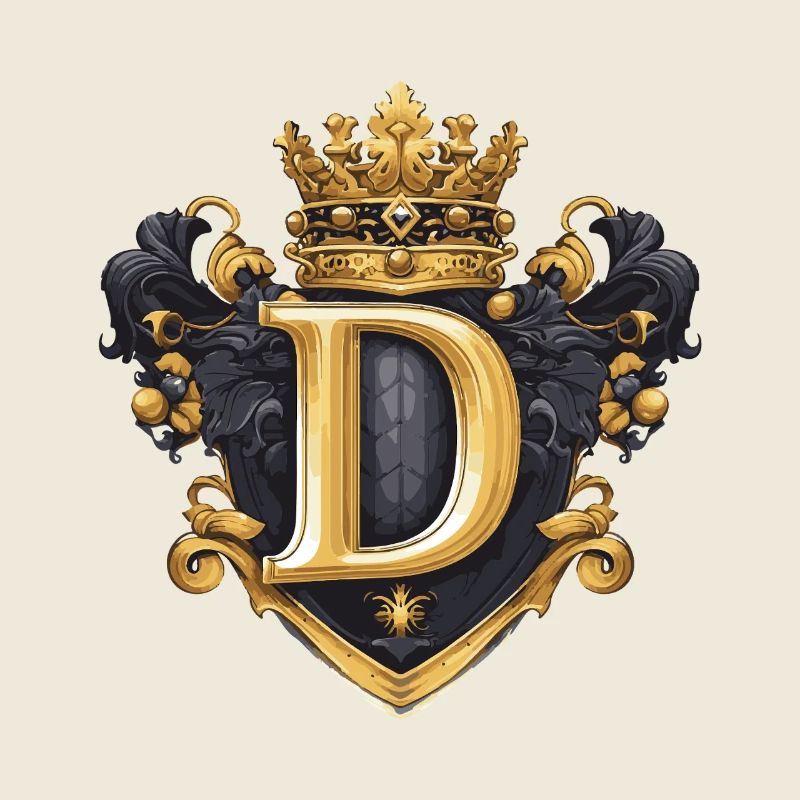 D Buchstabe Name Krone