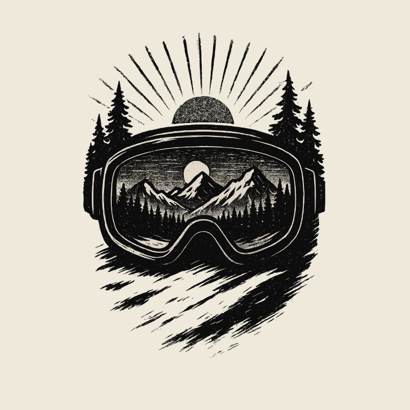 🏂Retro Ski Goggles Mountains – Vintage Ski Design