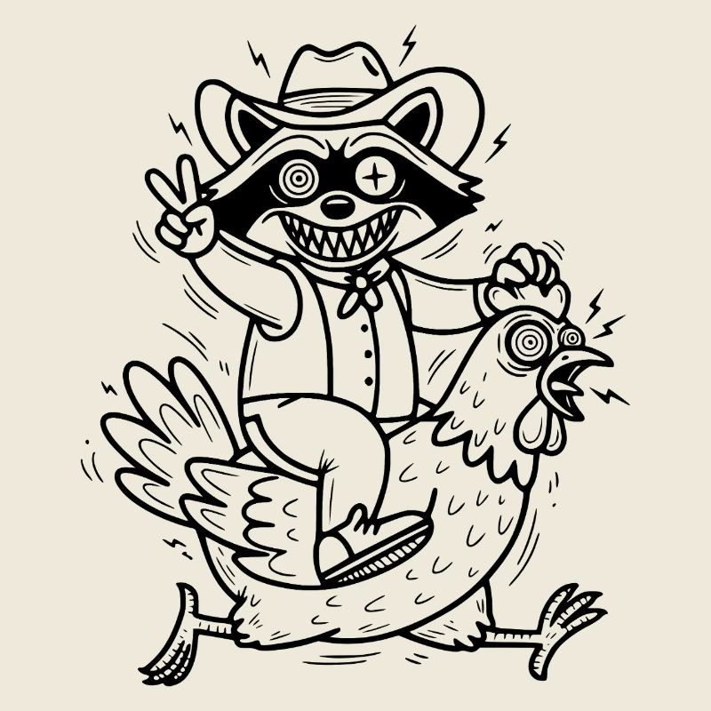 Raton laveur et poulet