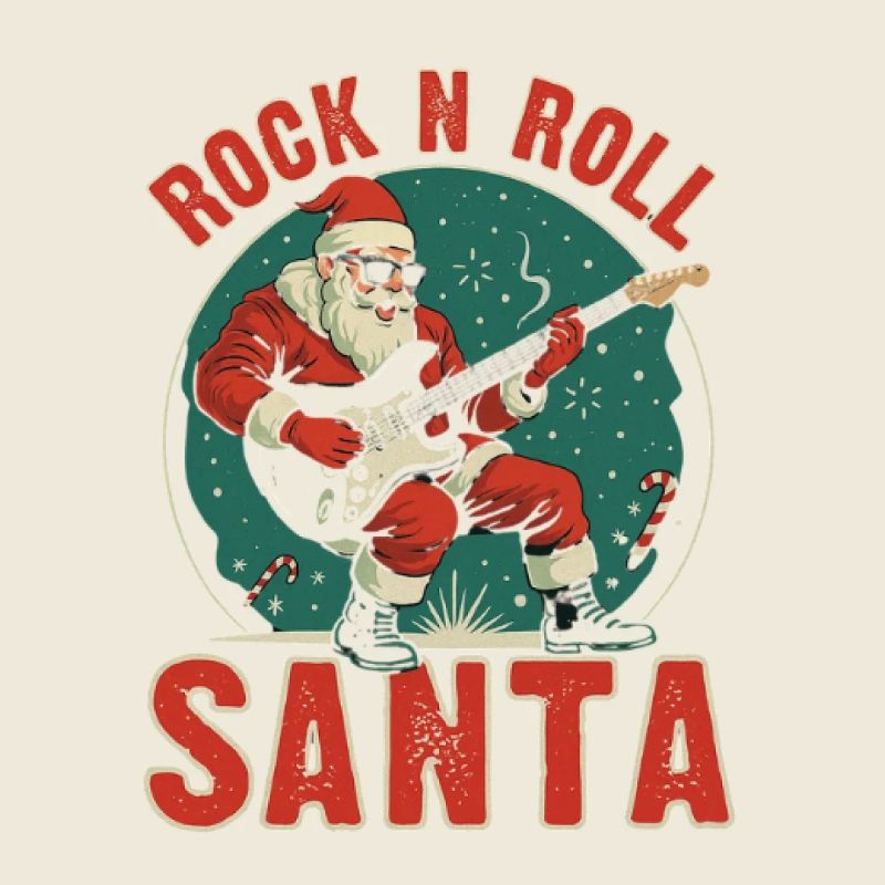 Rock N Roll Dad Playing Guitar Christmas