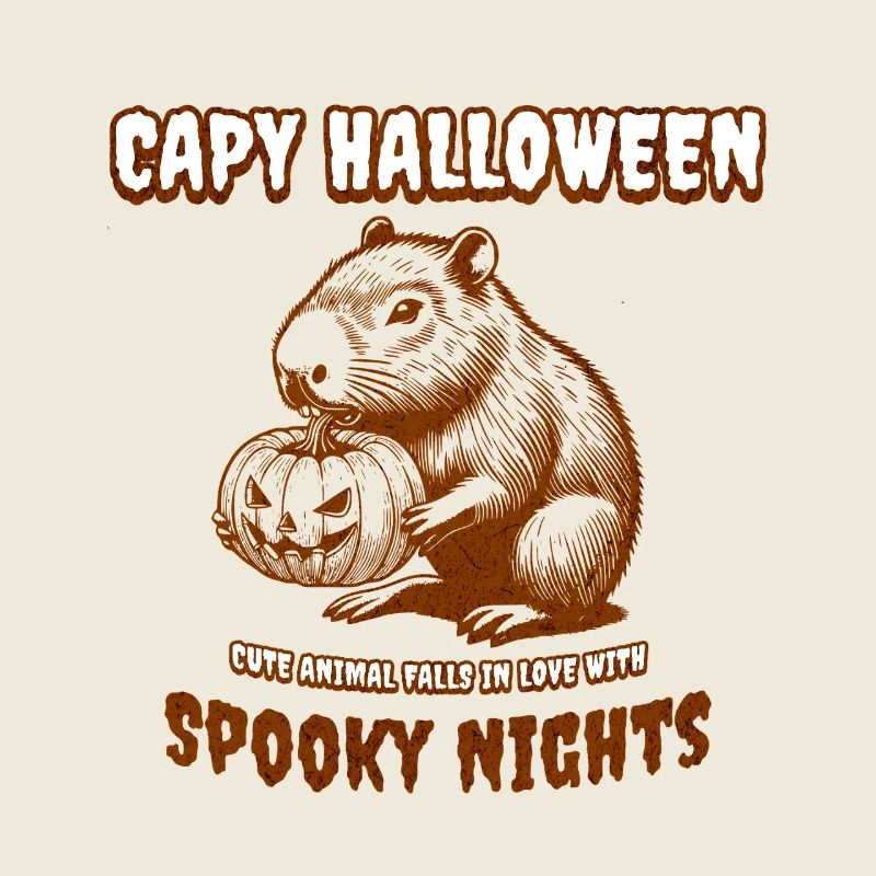 Capy Halloween – Capybara à la citrouille