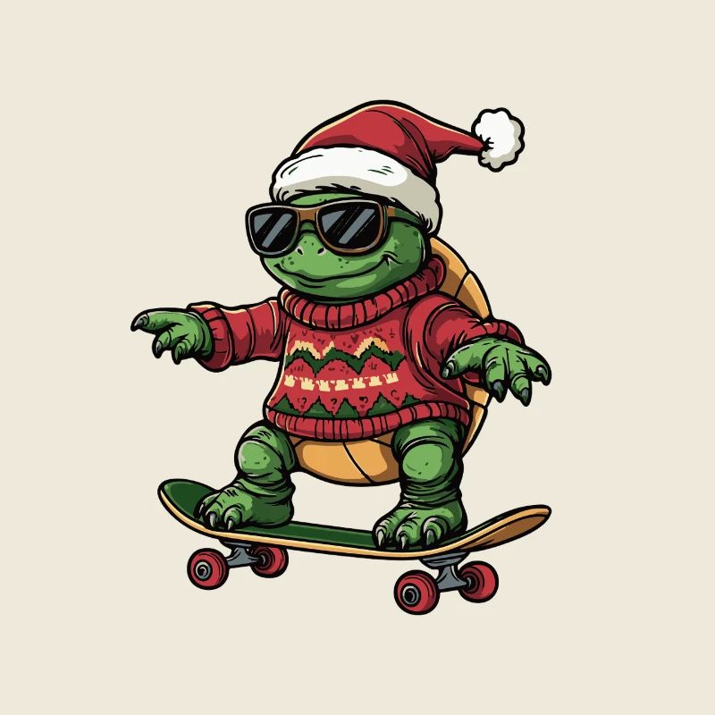 Tortue Noël Drôle