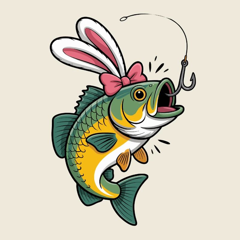 Funny Easter Fish Art Fishing