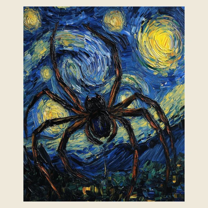 araignées araignées Halloween style Van Gogh