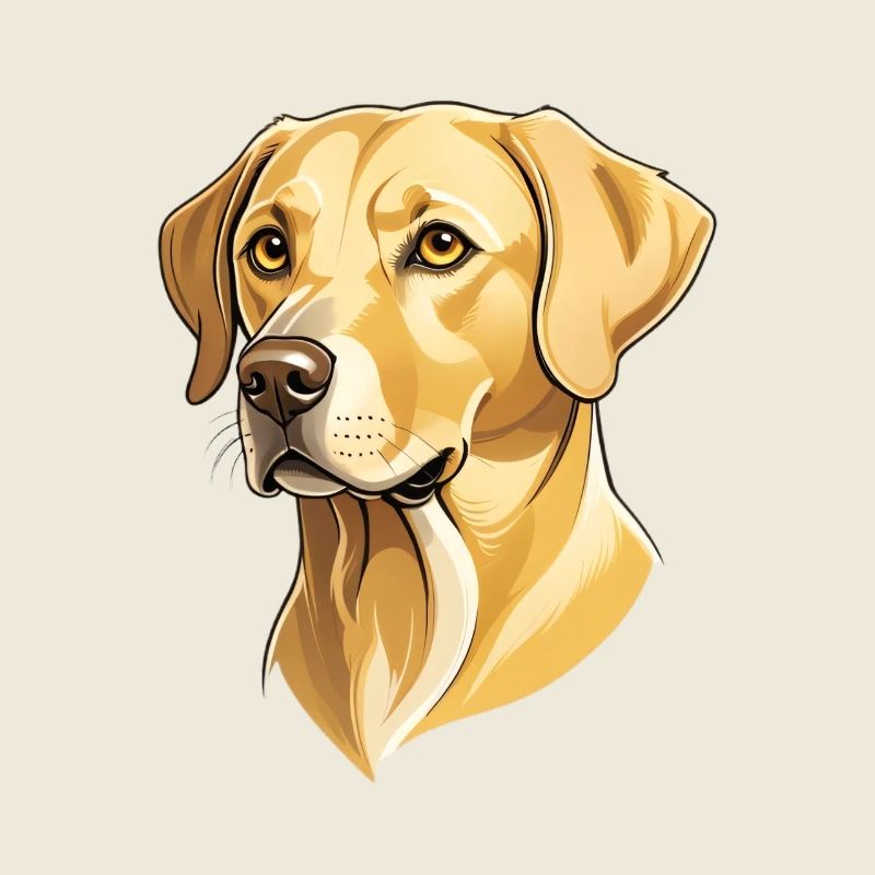 Golden Labrador Head Illustration