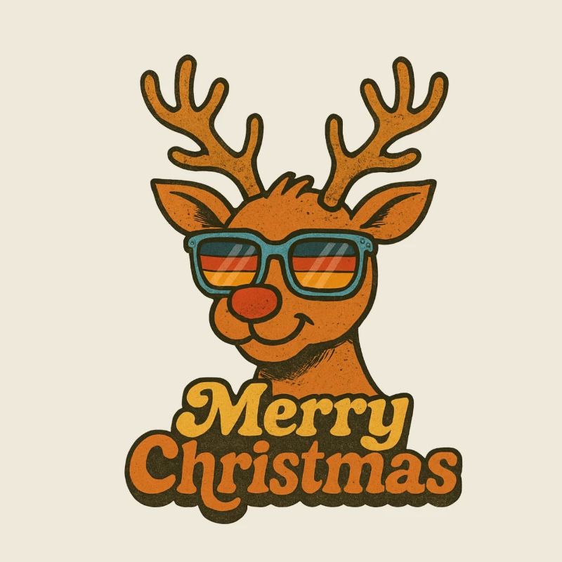 Frohe Weihnachten - Vintage Rentier