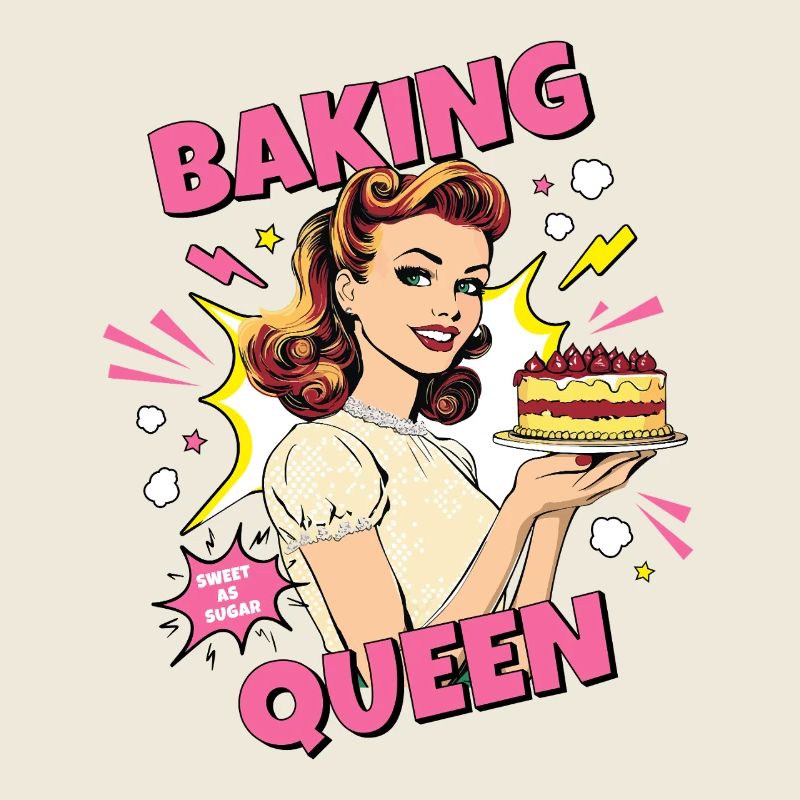 Cuisson Gâteau Cuisson Reine Cuisson Fée Boulanger Pop Art