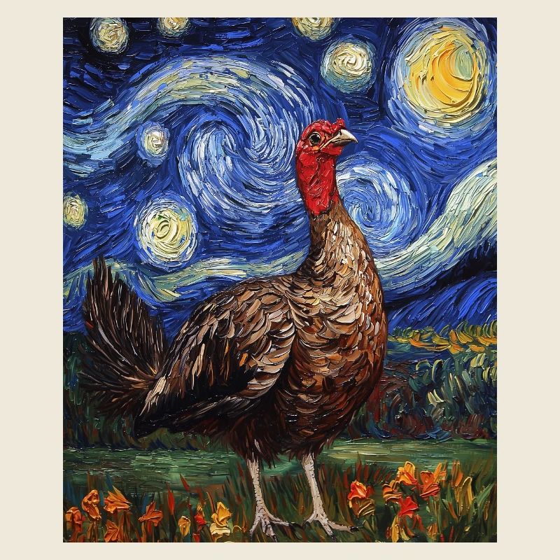 Turkey Bird Van Gogh Style