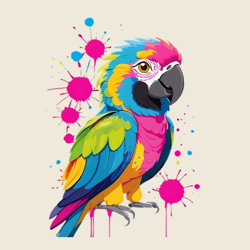 Explosion de couleurs Imprimé perroquet