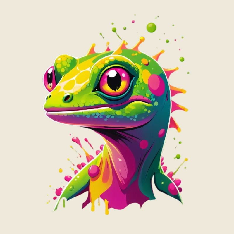 Bunte Echse Neon-Splash