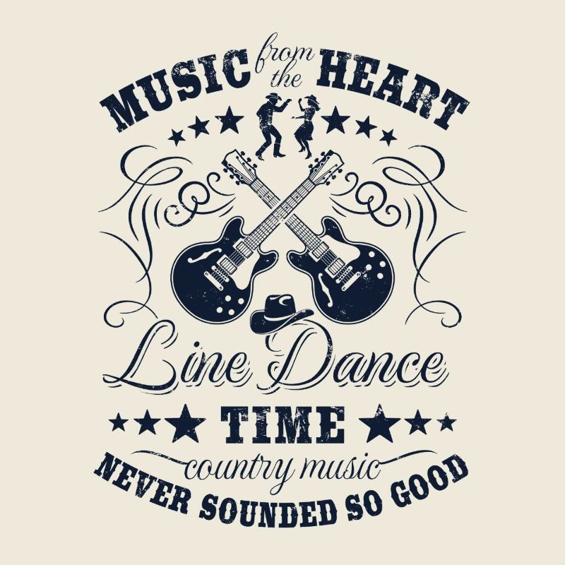Linedance - Musik mit Herz - Country Geschenk
