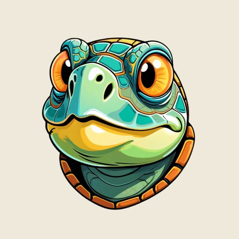 Tortue de dessin animé joyeuse