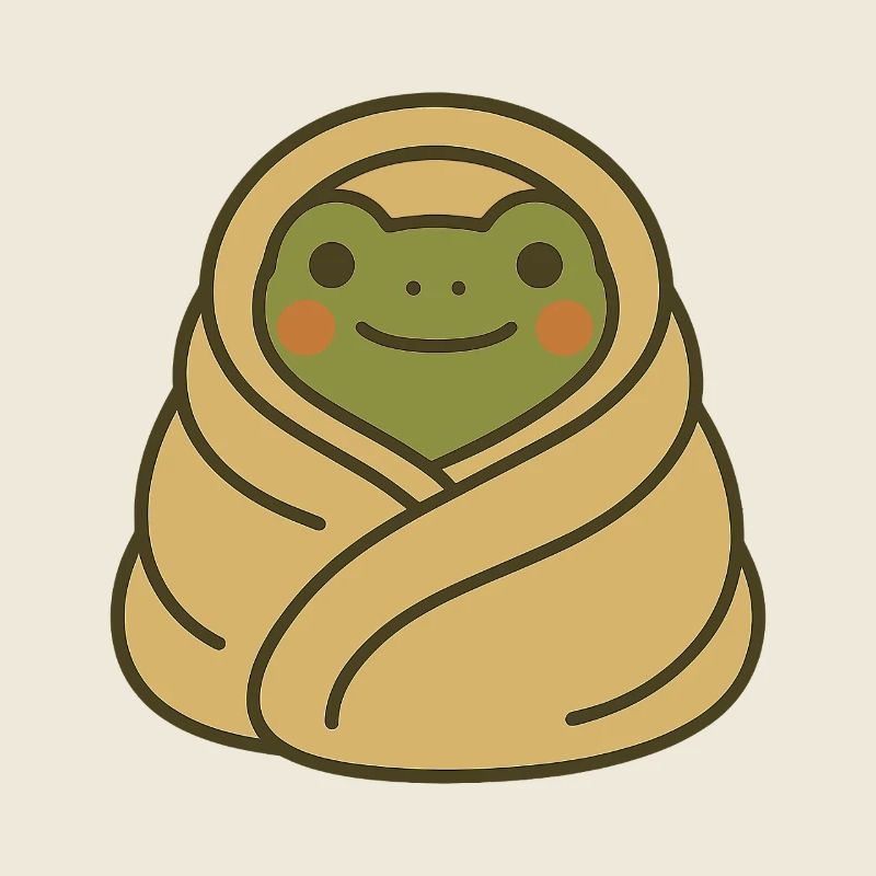 Eingekuschelter Frosch – Cozy Blanket Frog