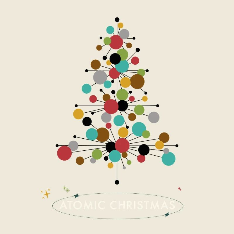 Noël atomique - Conception rétro d’arbre de Noël