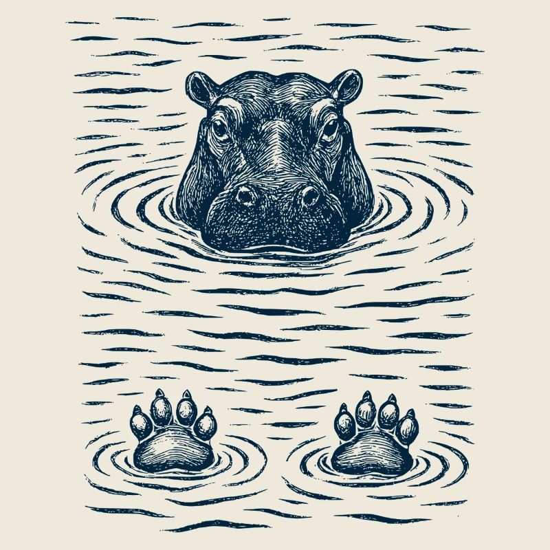 Hippopotame réfrigéré dans l’eau