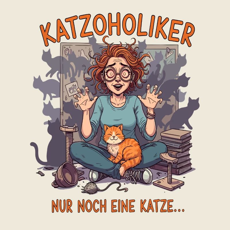 Katzoholiker Nur noch eine Katze - Lustiger Spruch