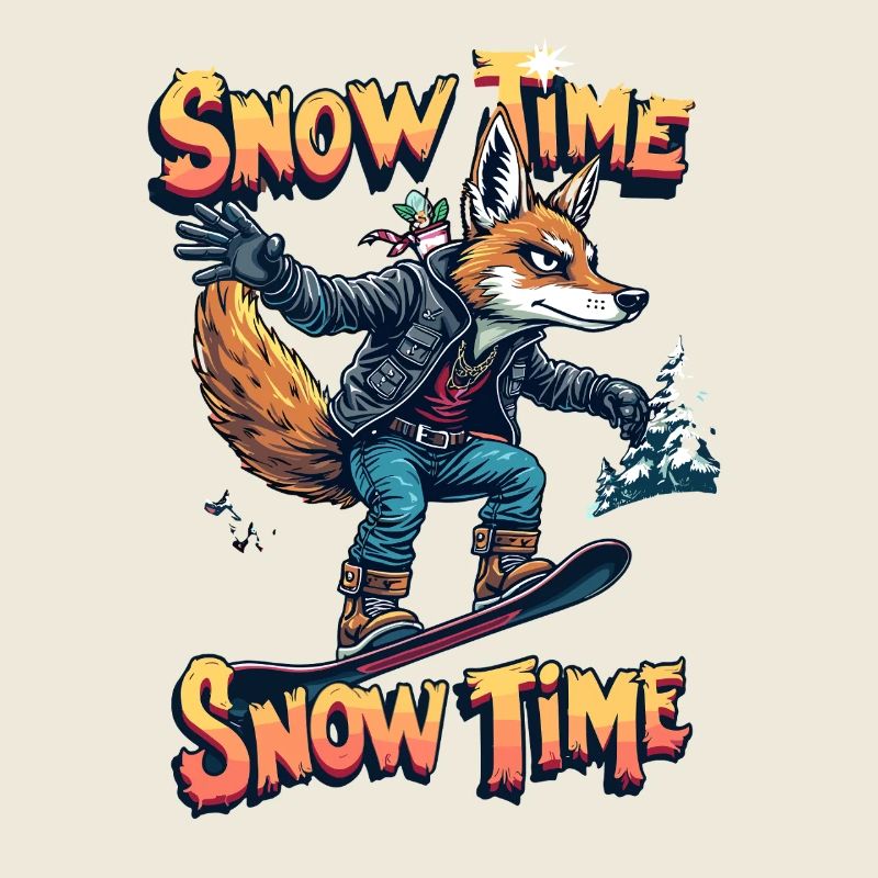 Aventure à la neige avec Snowboard Fox en hiver