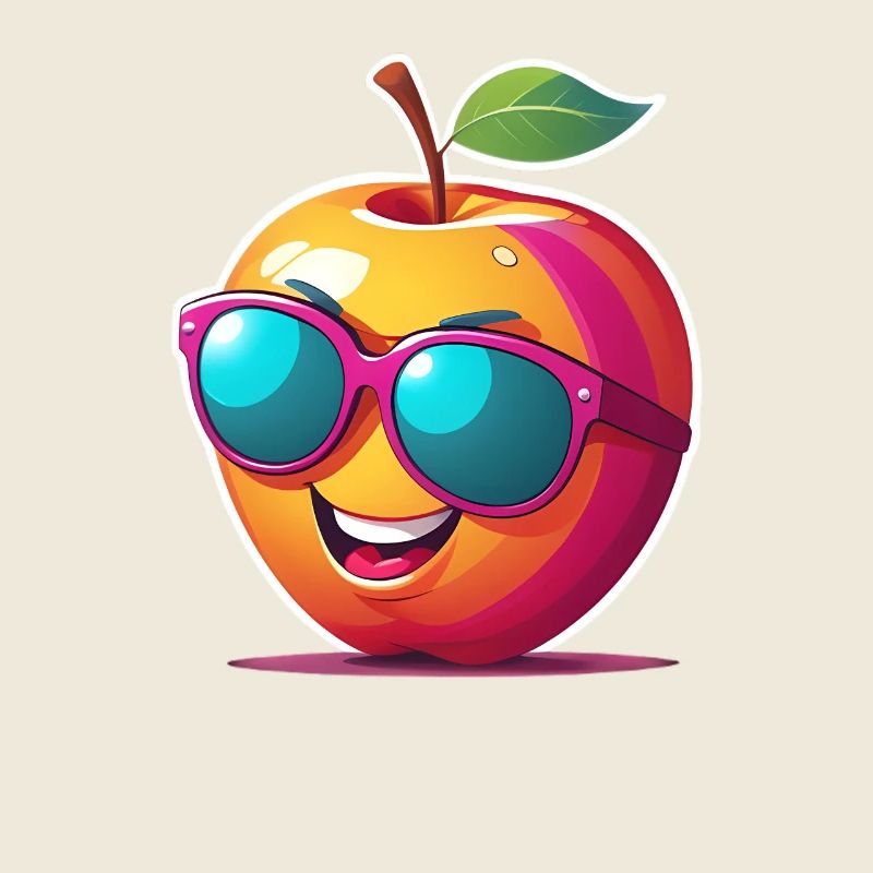 Pomme avec lunettes de soleil