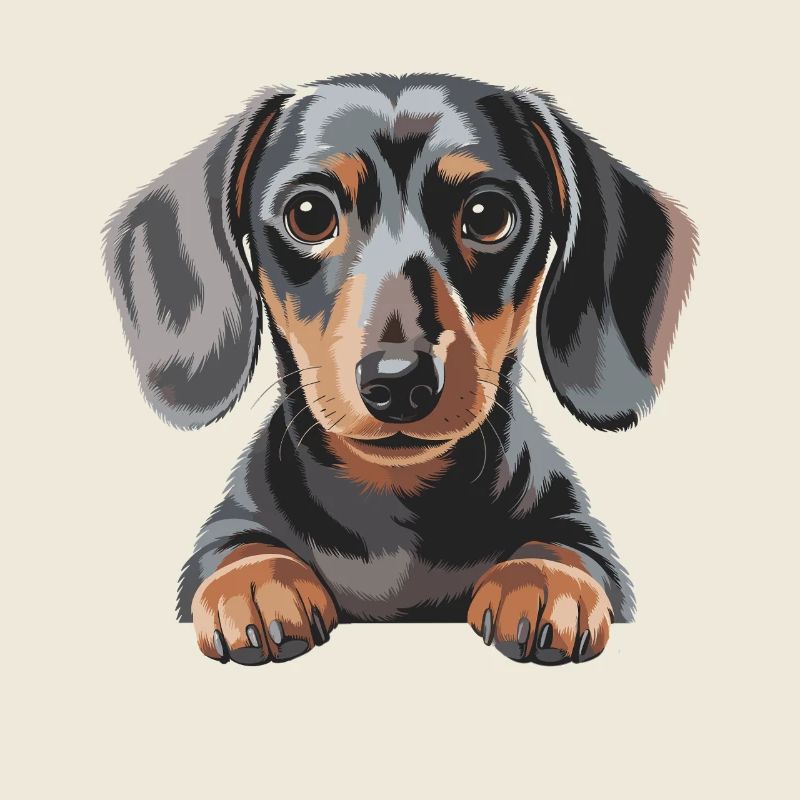 Illustration de chiot teckel