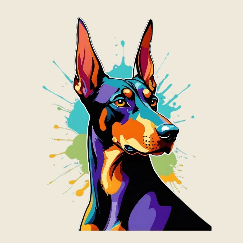 Explosion de couleurs Doberman