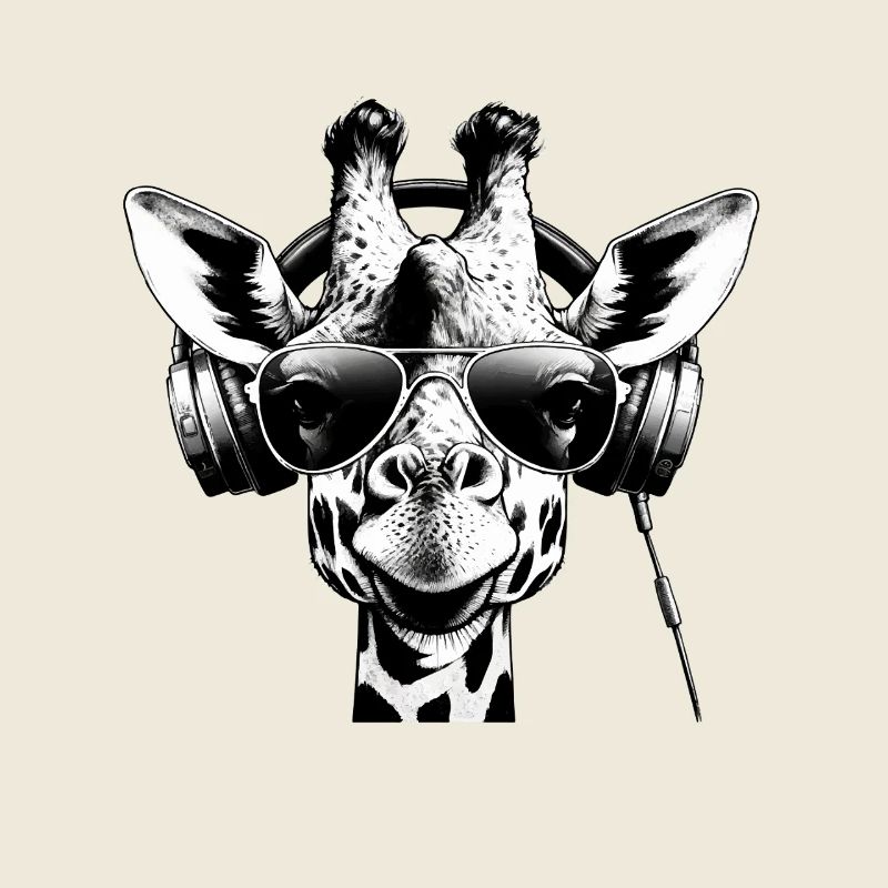 Giraffe DJ Stil Kopfhörer Sonnenbrille