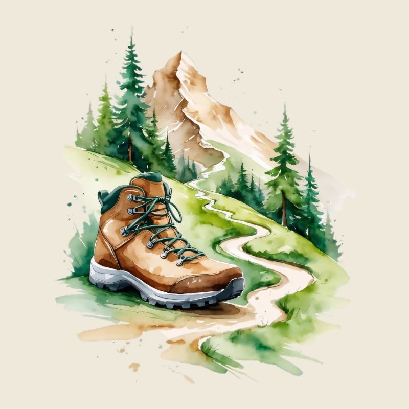 Wanderstiefel am Bergpfad