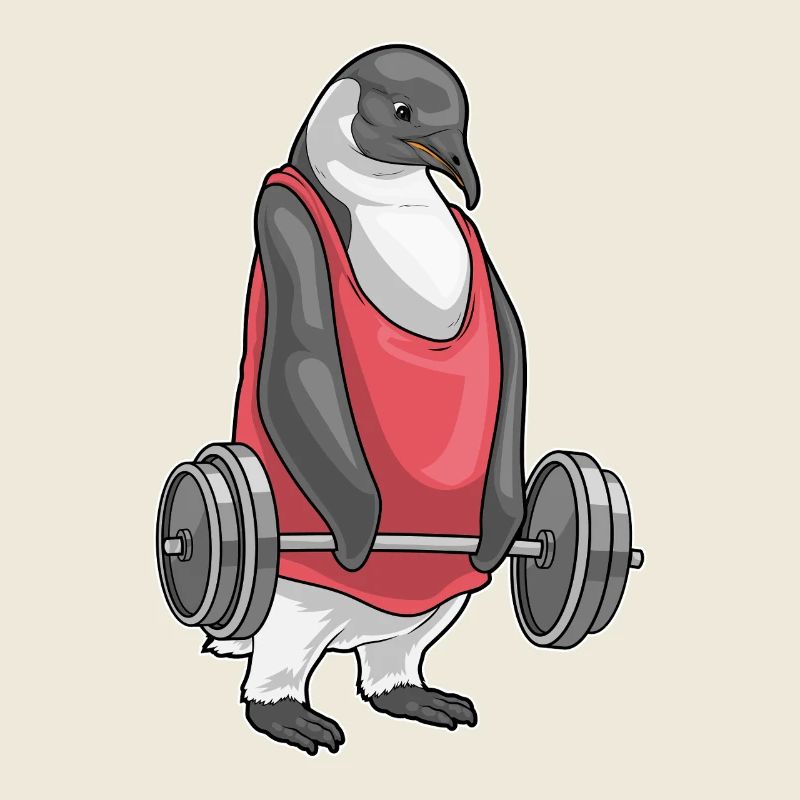Penguin Bodybuilder Barbell Musculation