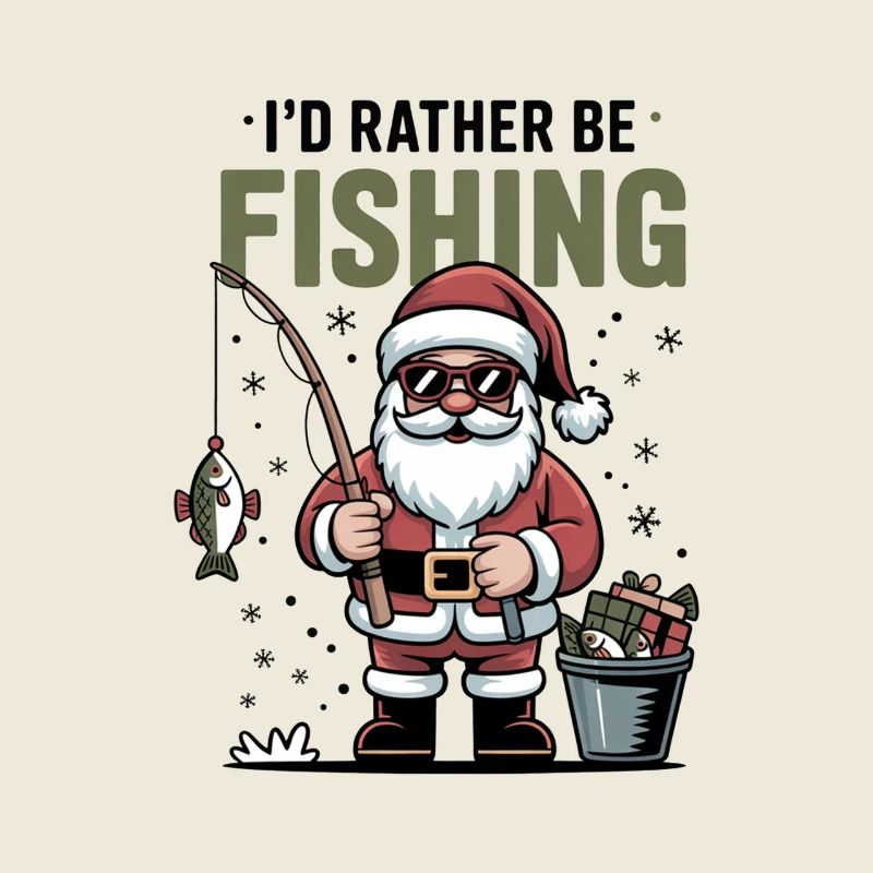 Weihnachtsmann Angeln Angler