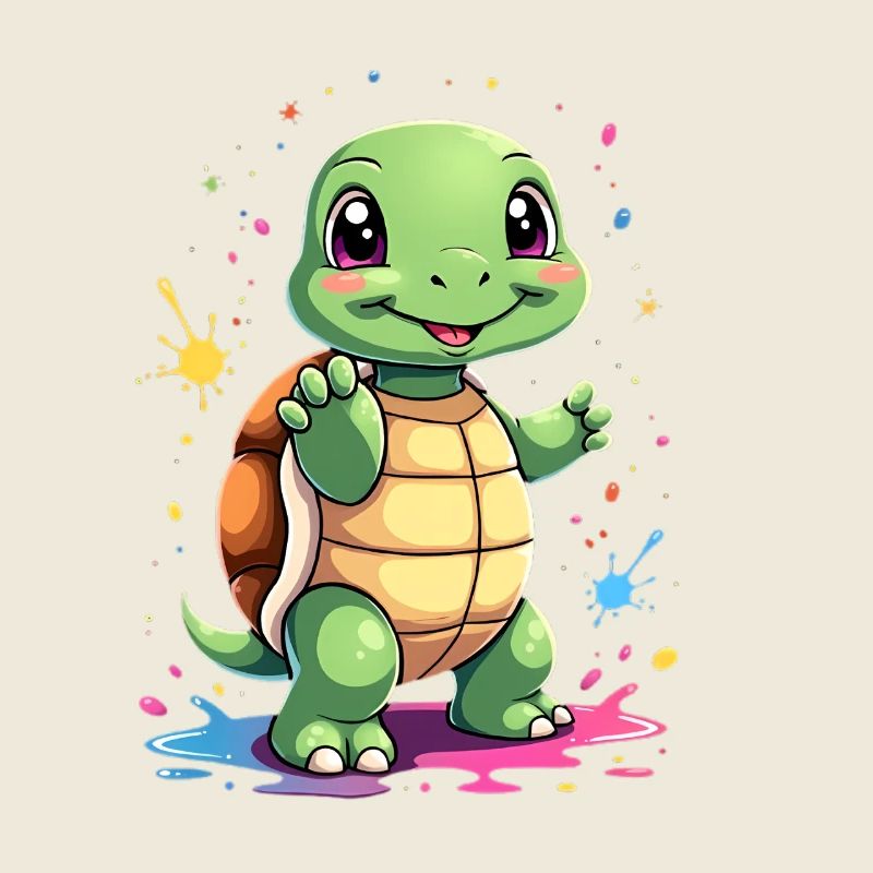 Turtle Paint Splash Fun