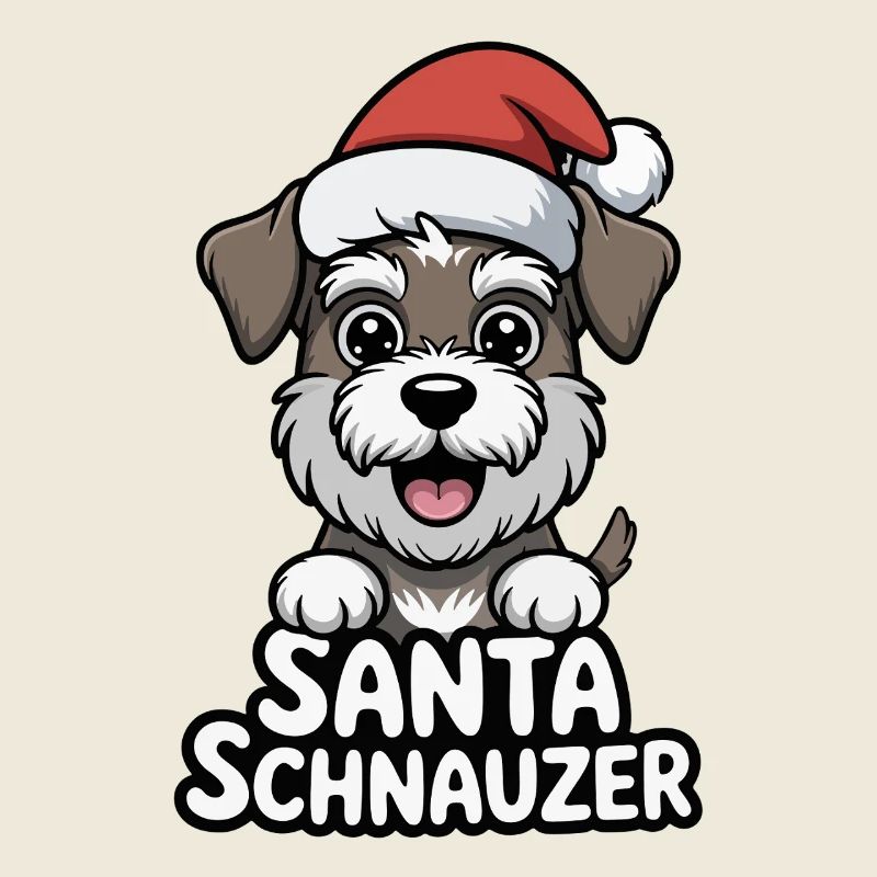 Santa Schnauzer, chien, cadeau de Noël