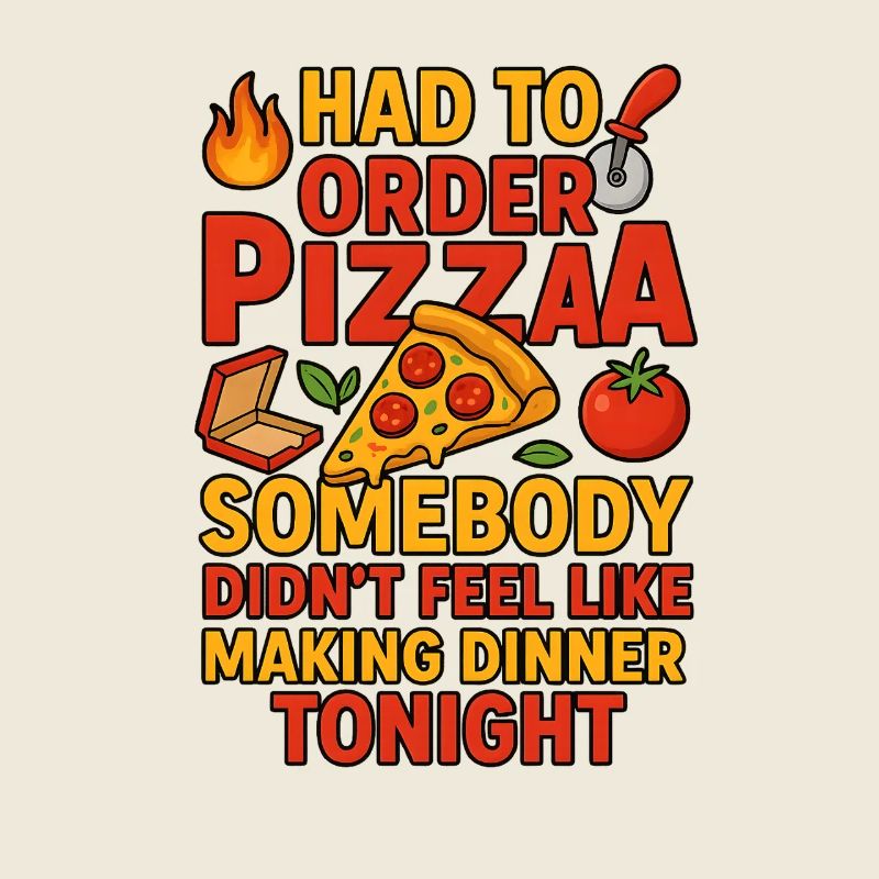 Proclamation de la soirée pizza, nourriture drôle de relation