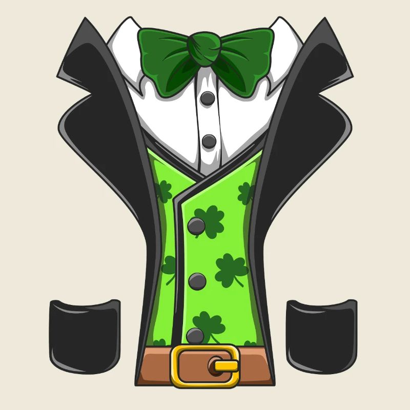 Leprechaun-Kostümweste, Fliege, St. Patricks Design