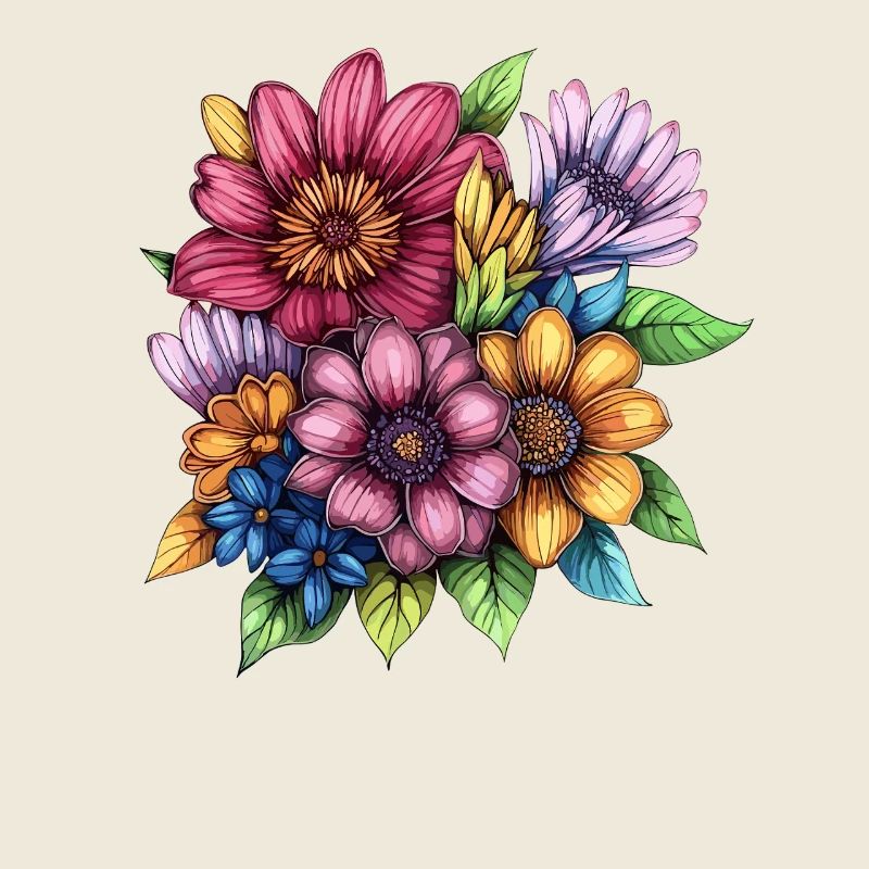 Explosion de couleurs du tourbillon de fleurs