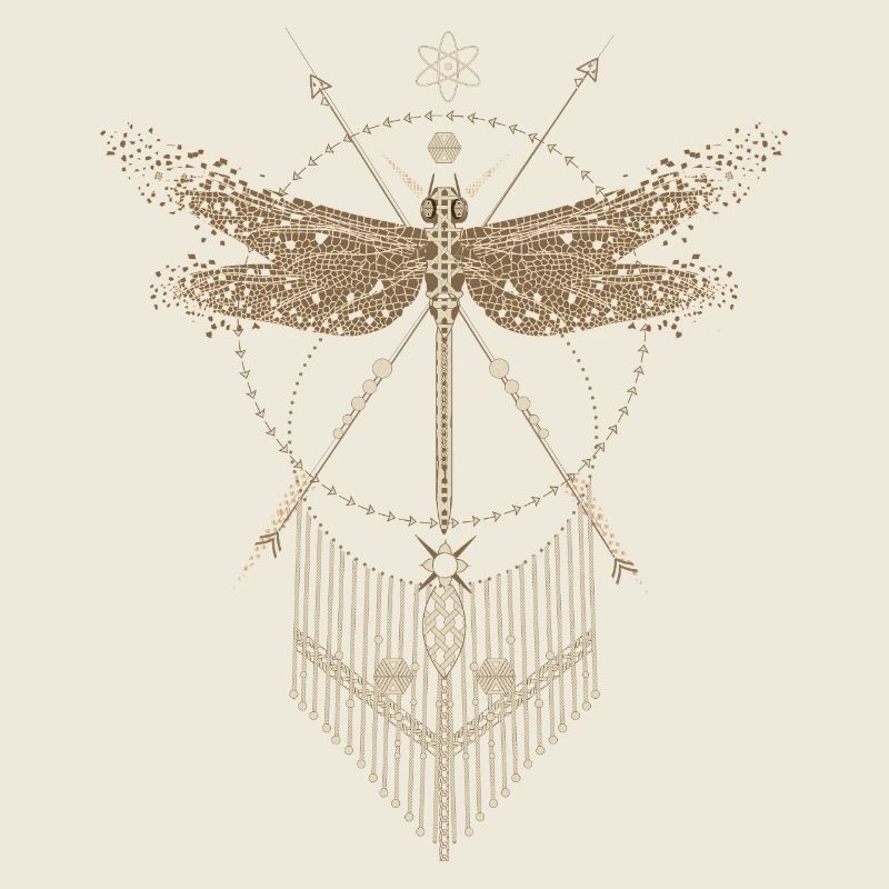 Libellule filigranée dans un style de lignes décoratives