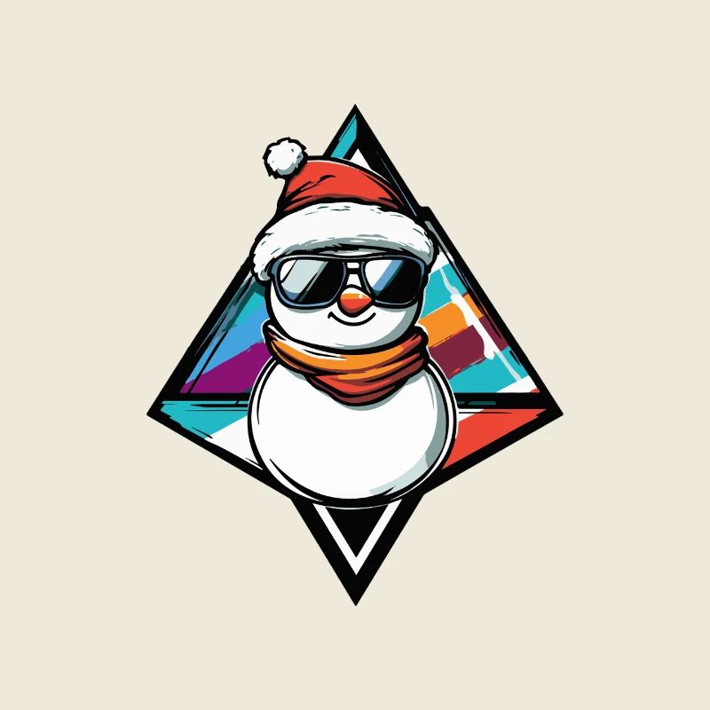 Schneemann mit Sonnenbrille Comic