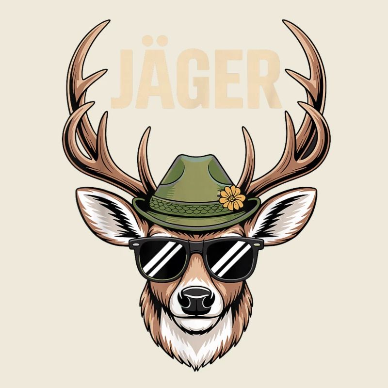 Hunter Deer with Hat Sunglasses