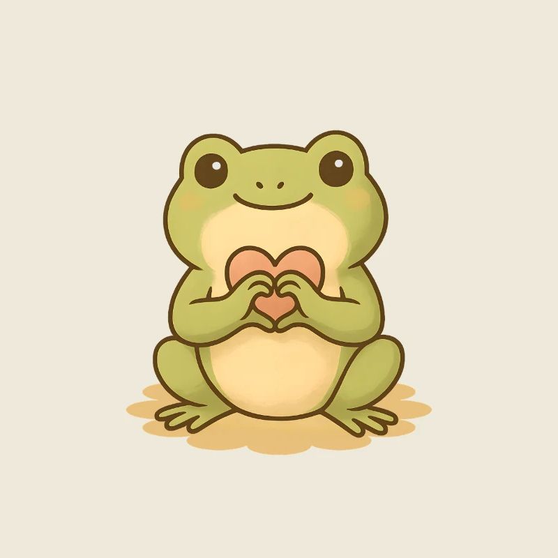 Kawaii Frog with Heart – Cute Frog