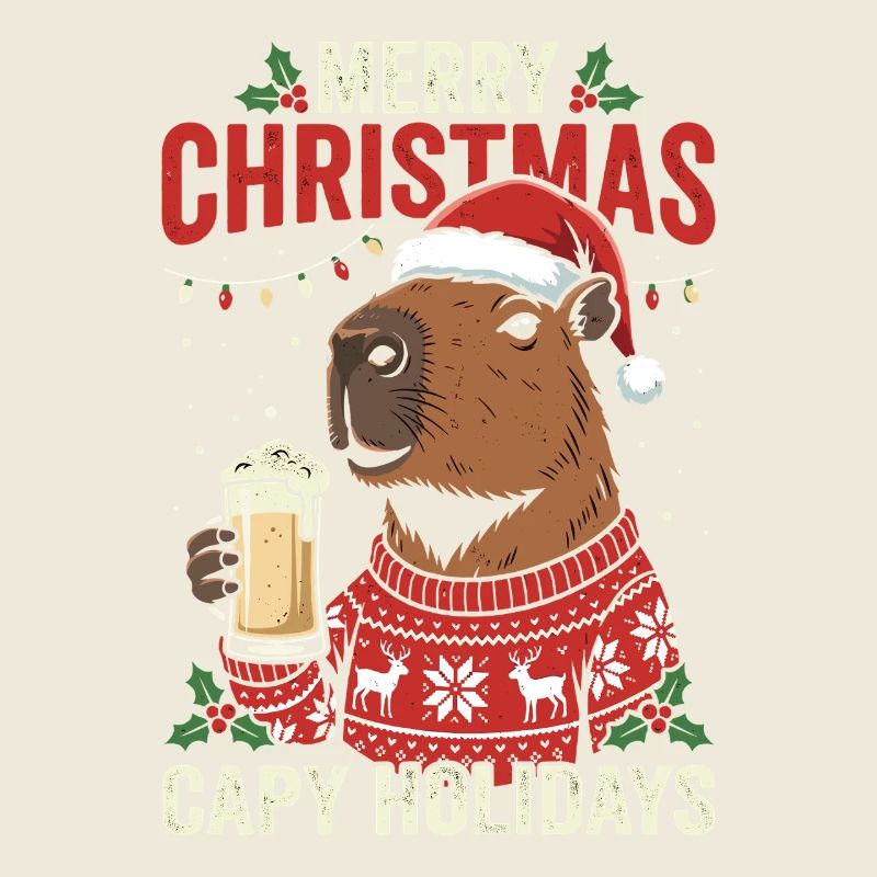 Capybaras Weihnachtsfest Pullover