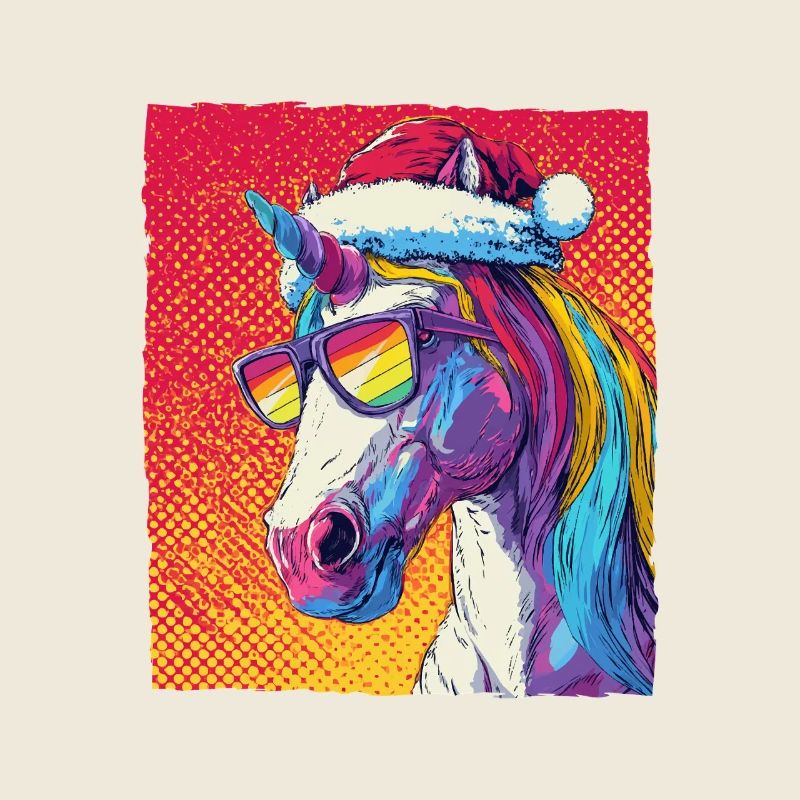Portrait de Noël de la licorne