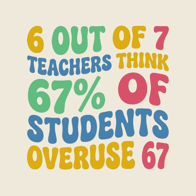 6 enseignants sur 7 : 67 % de surutilisation 67 école de mèmes